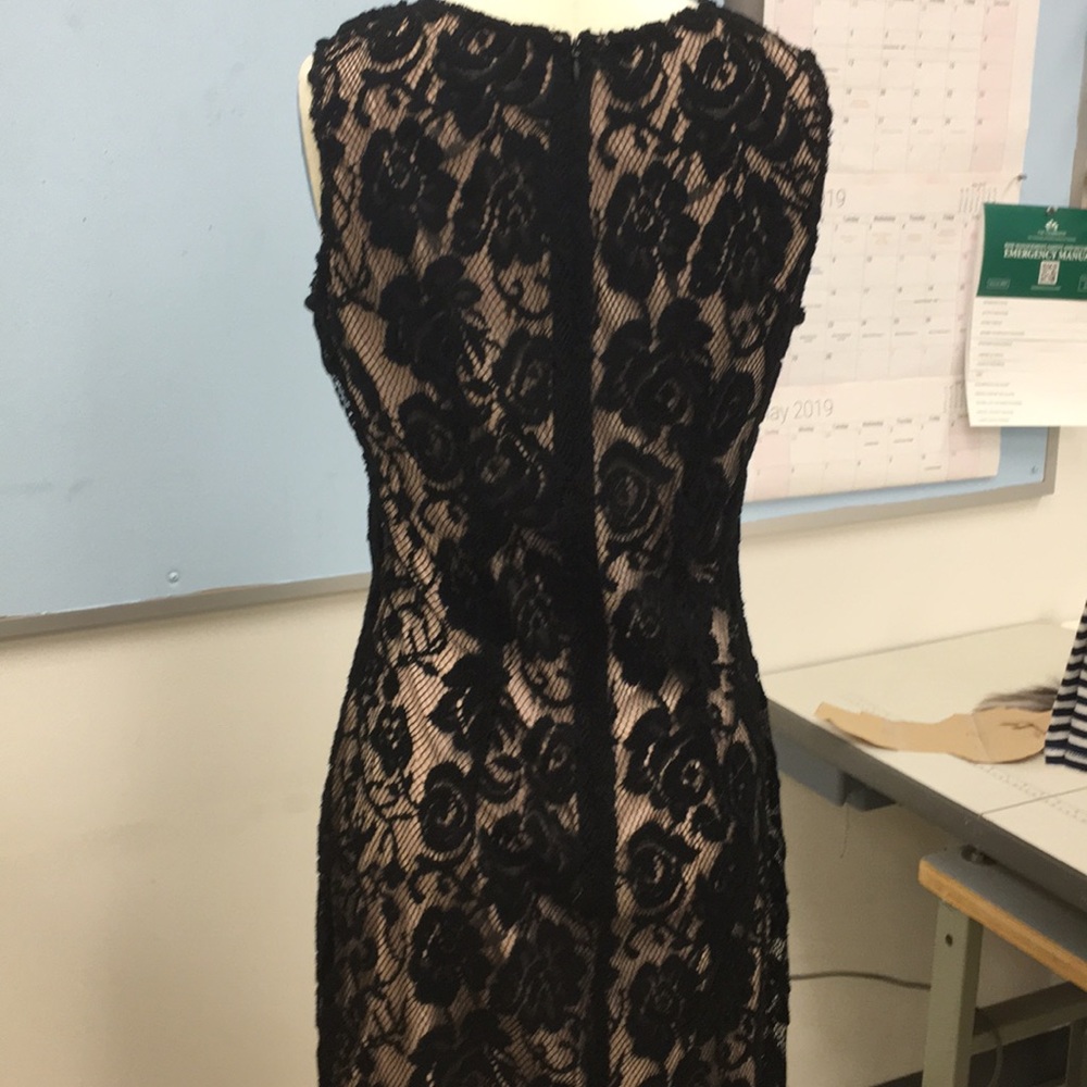 Sharagano Black Lace Dress Size 8